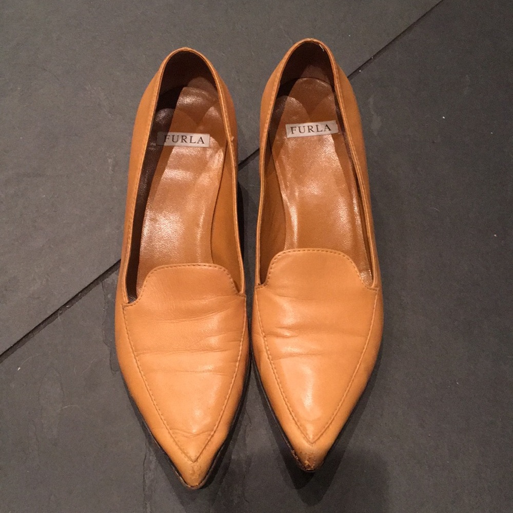 Furla Tan Leather Heels Size 37.5
